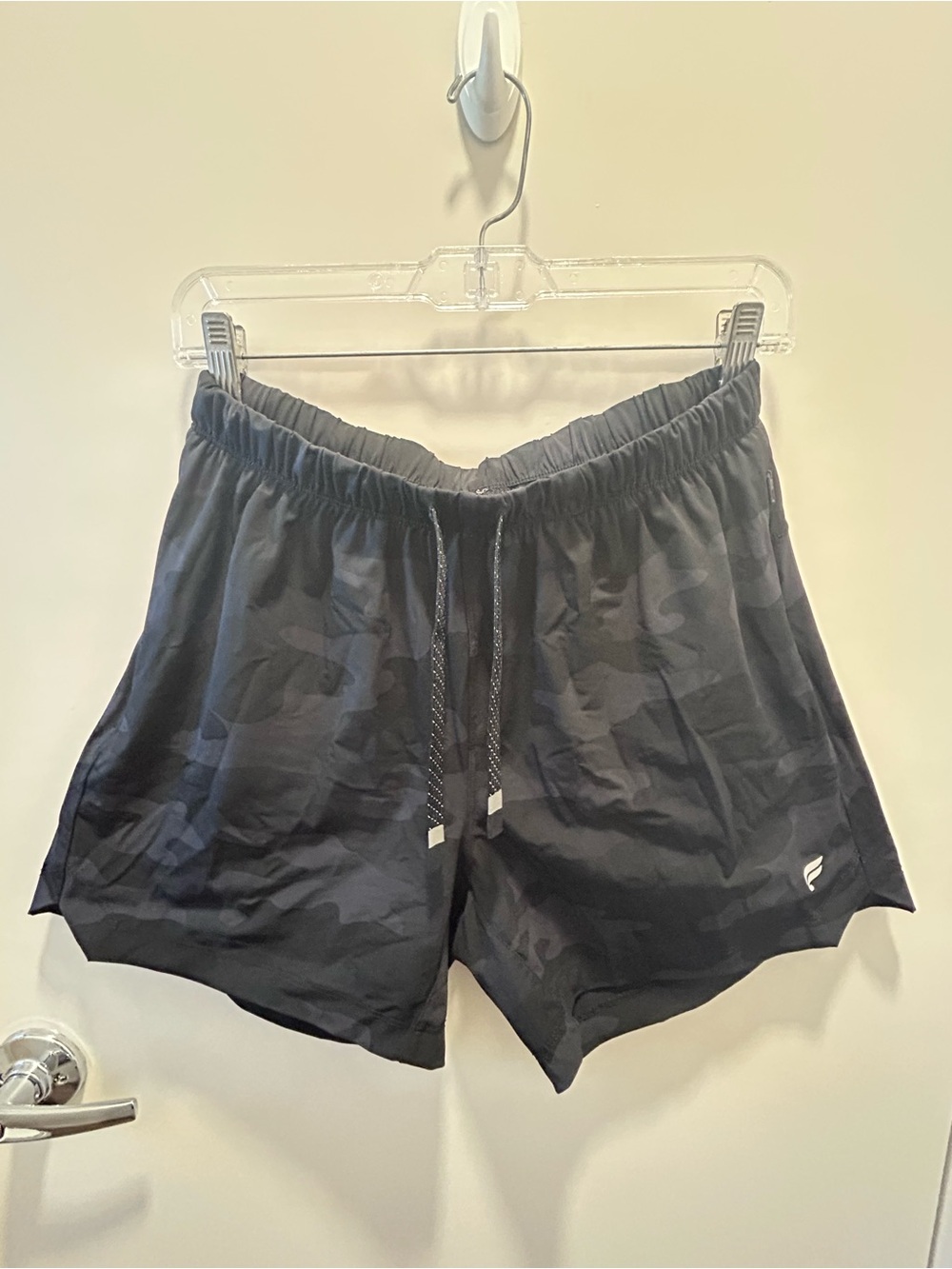 Fabletics Black Camo Drawstring Athletic Shorts